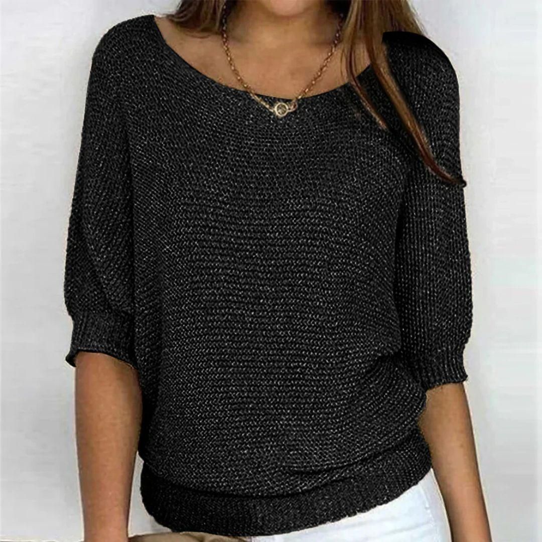 Jane | Elegant Short-Sleeve Merino Wool Sweater