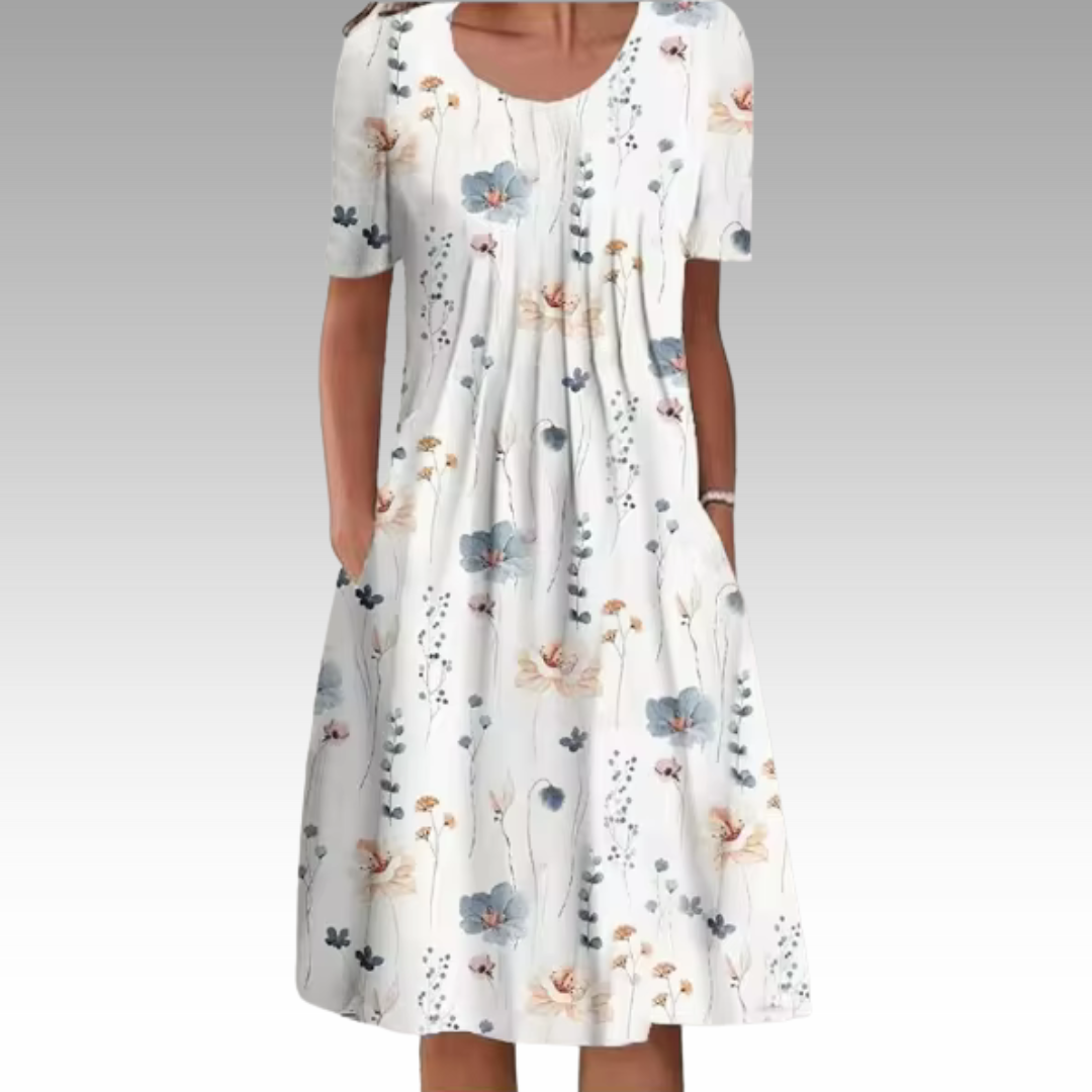 SVEA | Elegantes Kleid mit Blumenmuster und Bauchabdeckung