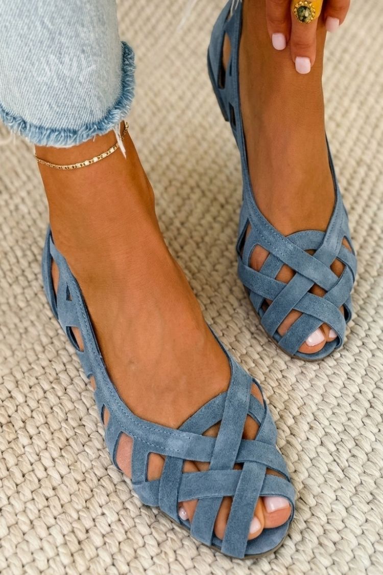 SVEA | Lena Geflochtene Sandalen mit Spitze
