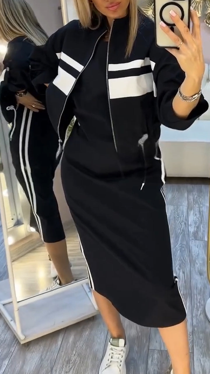 SVEA | Lässiges und Stilvolles Set mit Rundhalsausschnitt-Kleid und Jacke für Damen