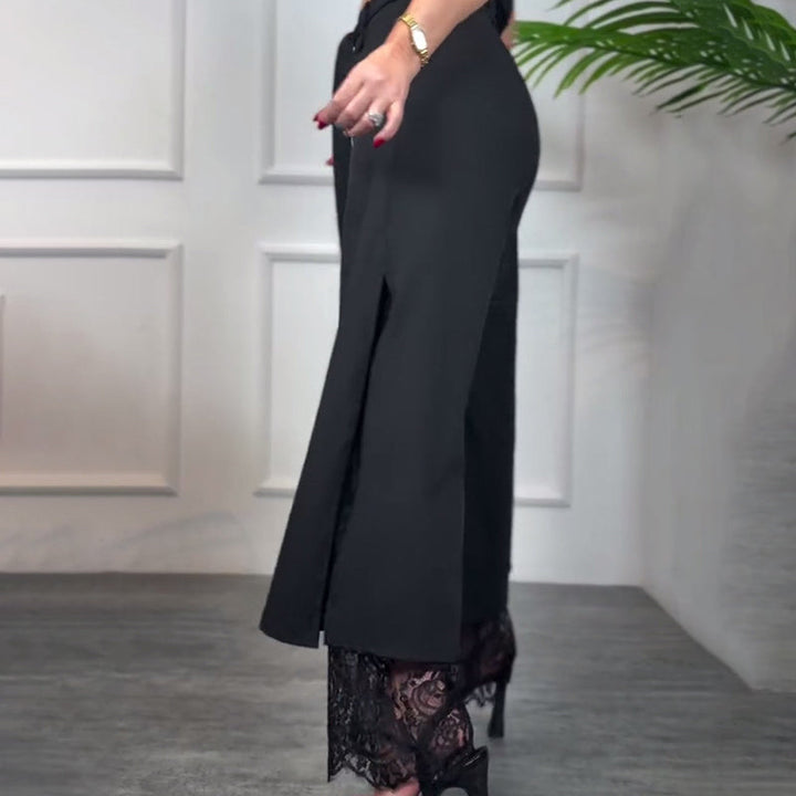 SVEA | Stilvolle Weitbein-Hose mit Transparentem Spitzeneinsatz