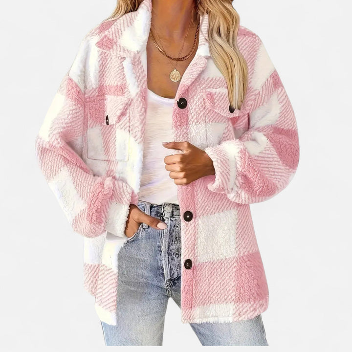 Jane | Sophie Laurent Plaid Plush Sherpa Jacket