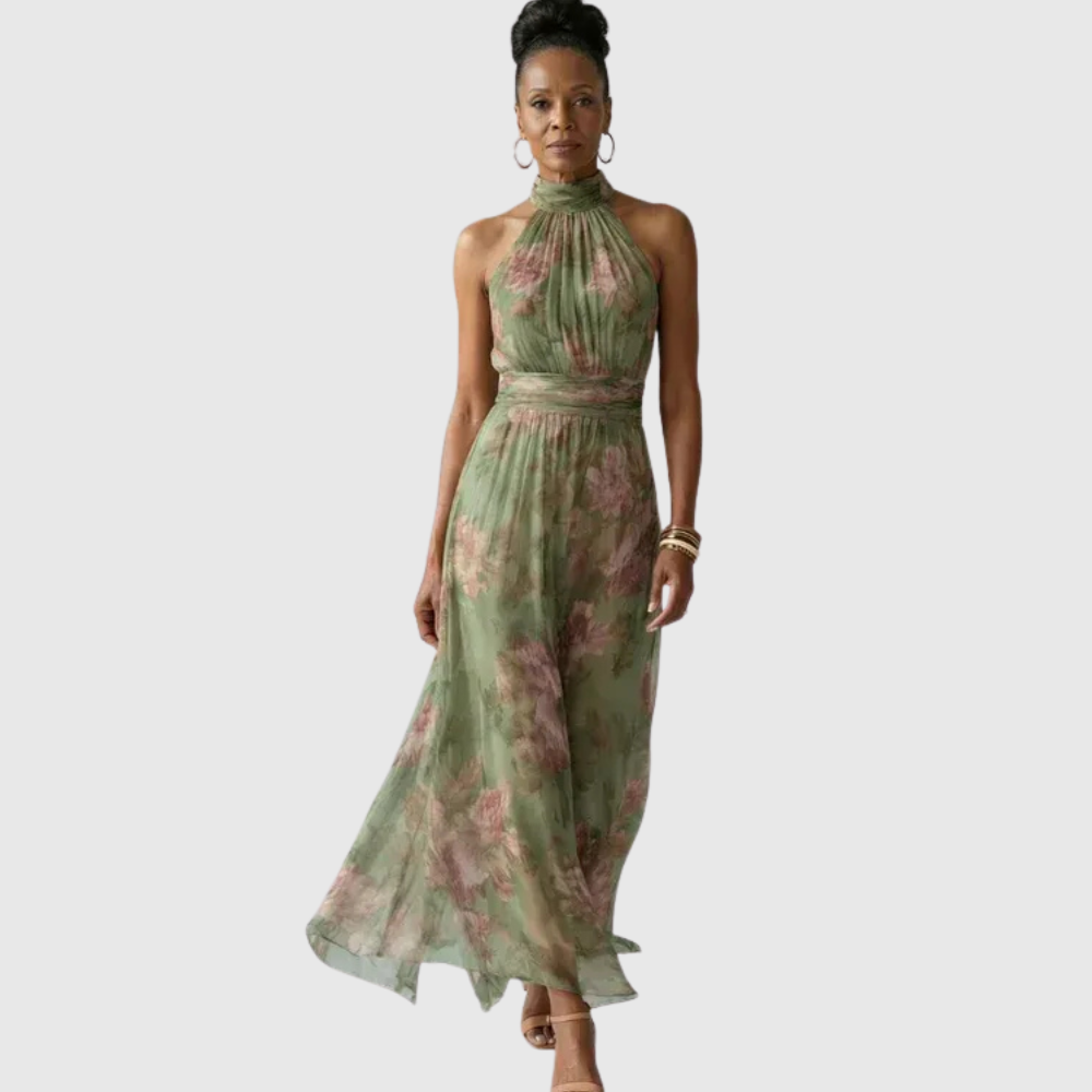 Laelia - Elegant Floral Halter Dress