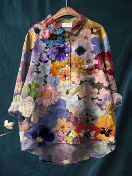 SVEA | Florale Französische Vintage-Bluse