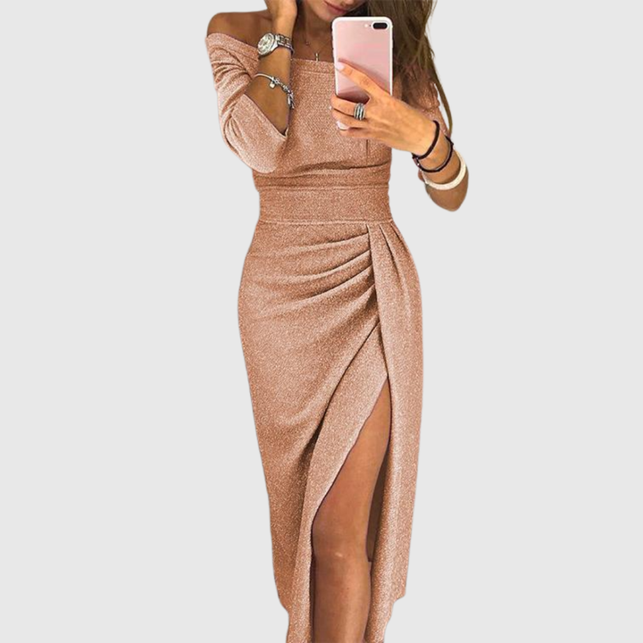 SVEA | Schickes Maxikleid mit Neckholder und Eleganter, Fließender Passform