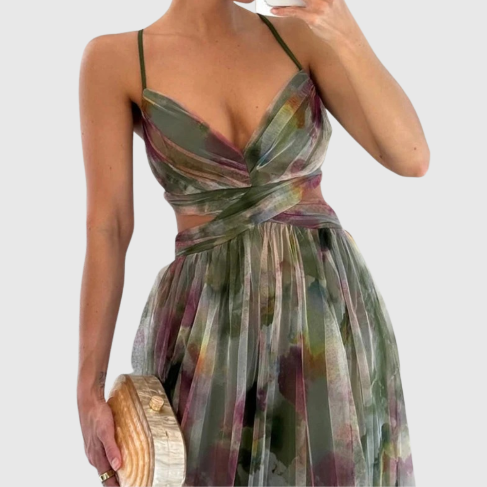 Alexa - Enchanting Floral Print Maxi Dress
