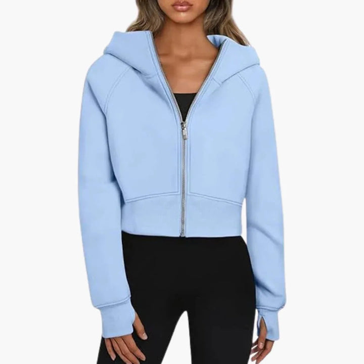Jane | Sophie Laurent Cropped Zip-Up Hoodie