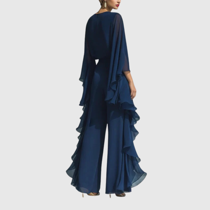 Lora – Elegant Chiffon Ruffle Two-Piece Set