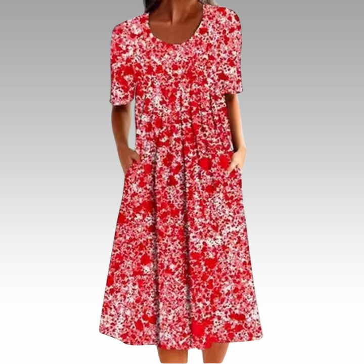 SVEA | Elegantes Kleid mit Blumenmuster und Bauchabdeckung