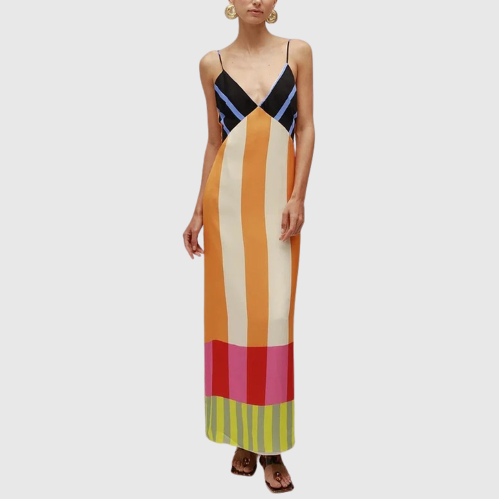 Paloma – Colourful Striped Maxi Dress