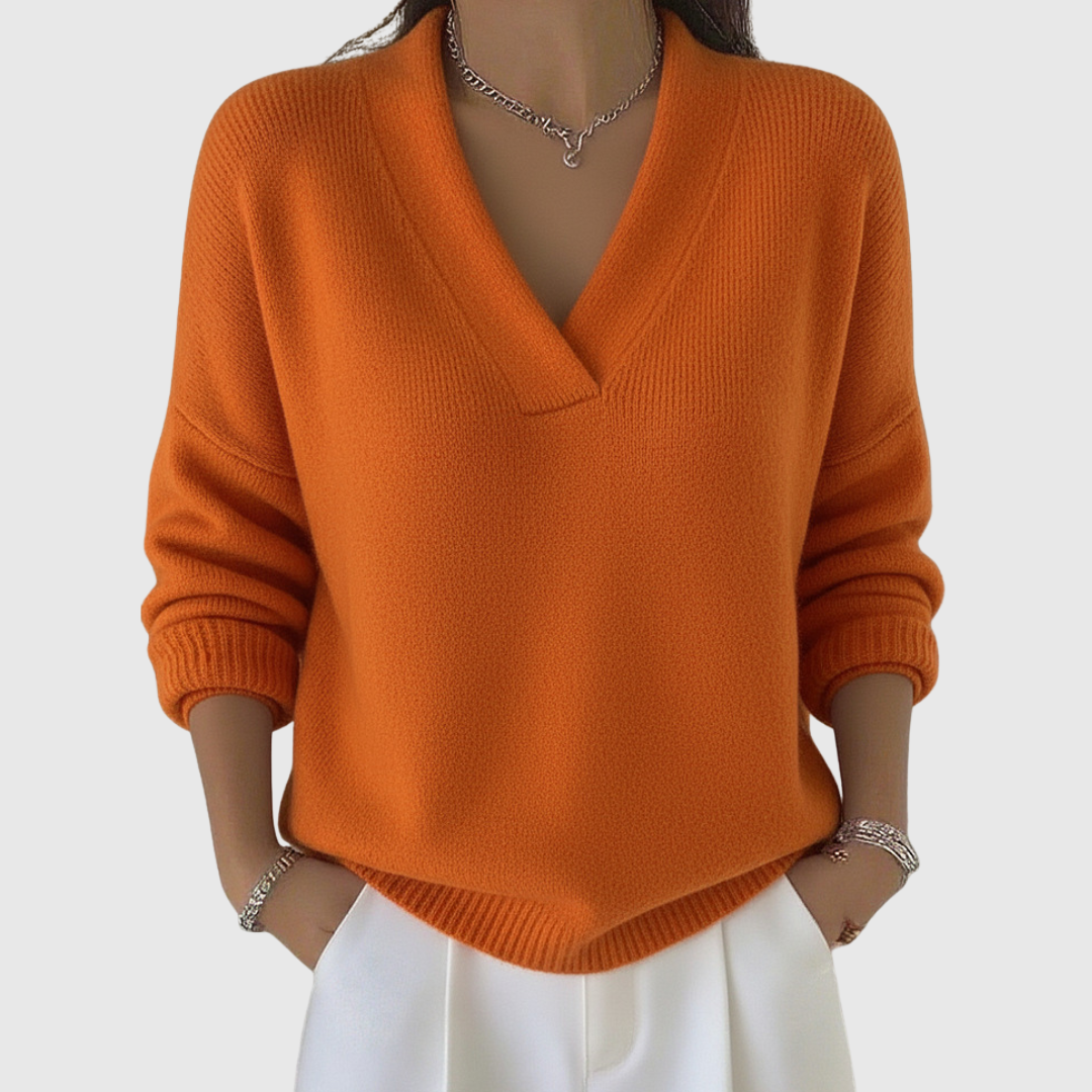 Faye | Soft V-Neck Sweater in Relaxed Fit