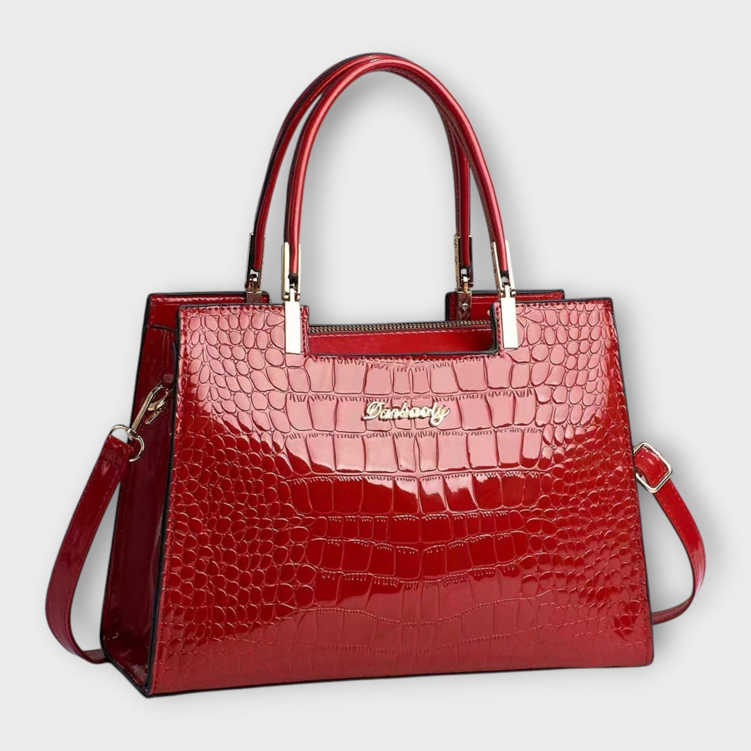 Jane | Glossy Crocodile-Embossed Bag