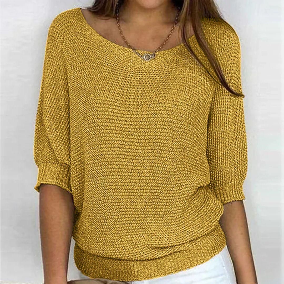 Jane | Elegant Short-Sleeve Merino Wool Sweater