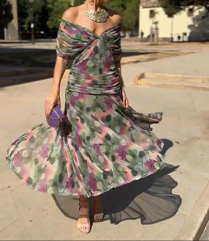 SVEA | Elegantes Maxikleid für festliche Anlässe mit V-Ausschnitt