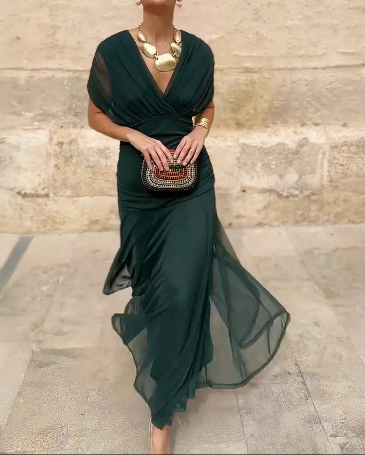 SVEA | Elegantes Maxikleid für festliche Anlässe mit V-Ausschnitt