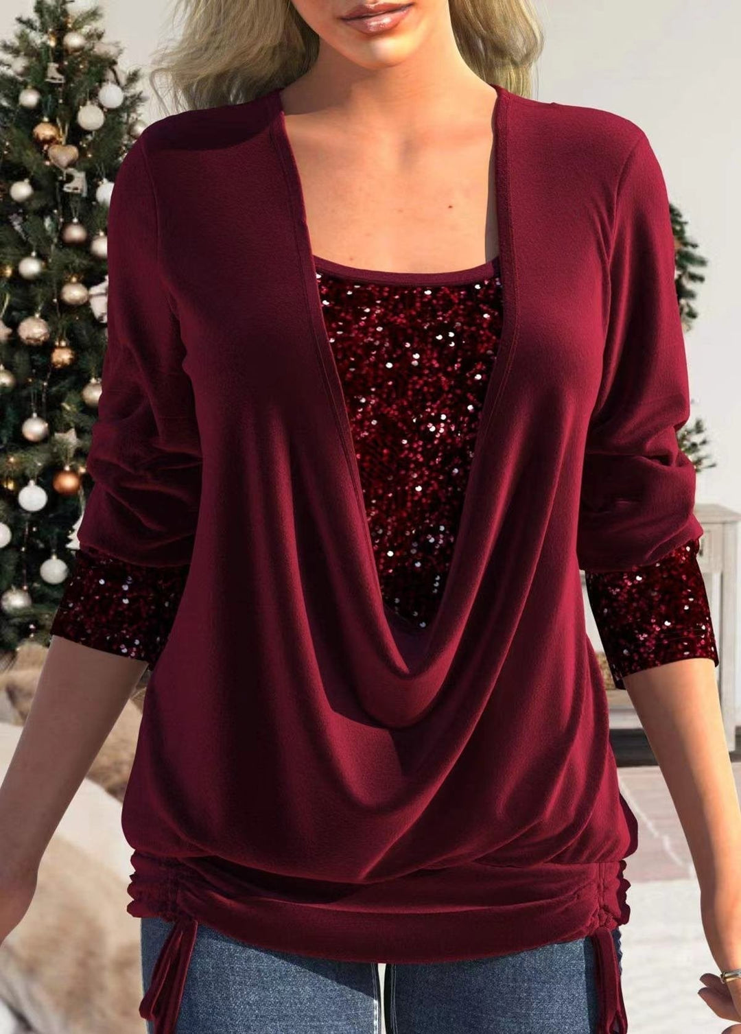SVEA | Flaire Top aus Glitzerpailletten