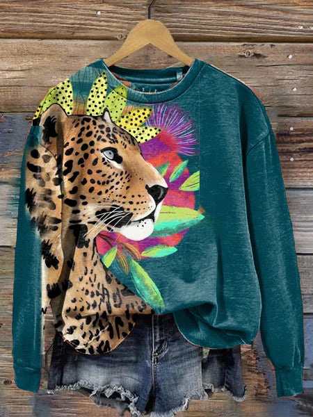 Jane | Stylish Print Crew-Neck Sweater
