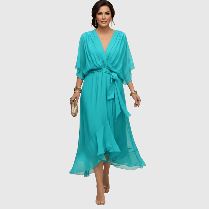 Tilly - Elegant V-Neck Chiffon Dress