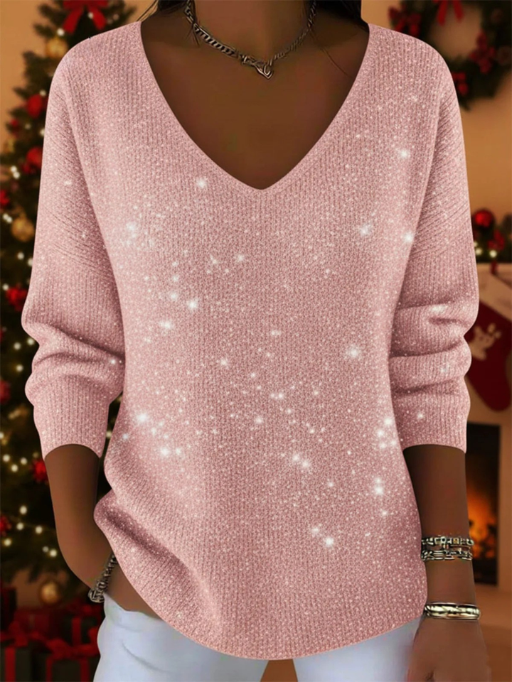 Jane | Festive V-Neck Sweater