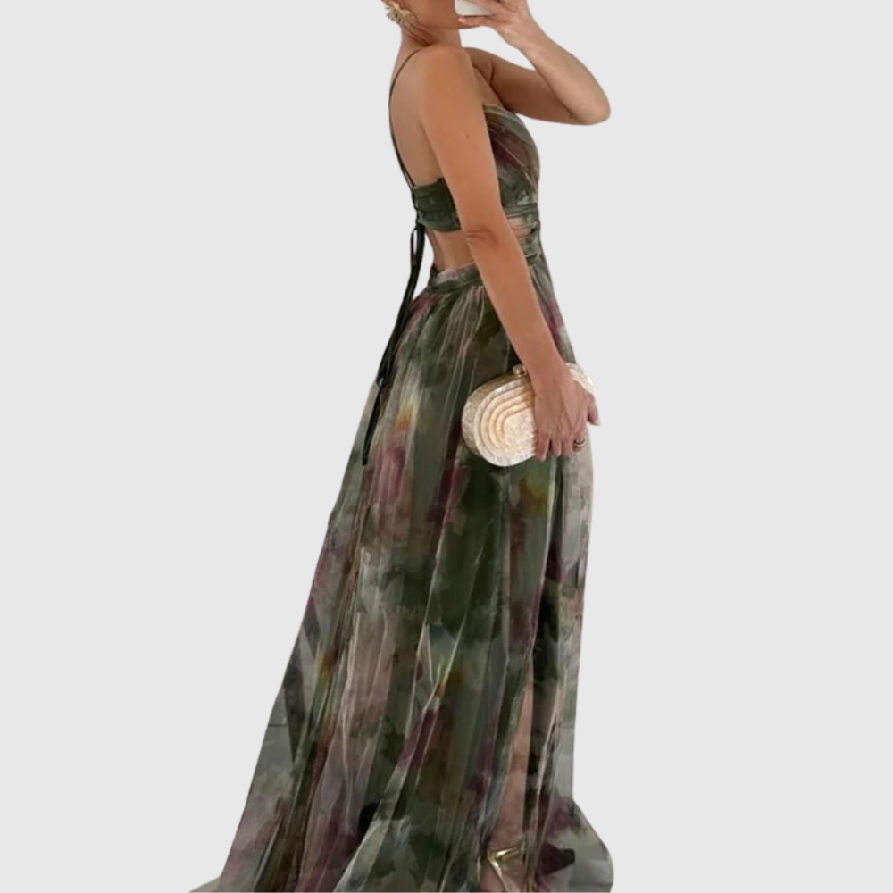 Alexa - Enchanting Floral Print Maxi Dress