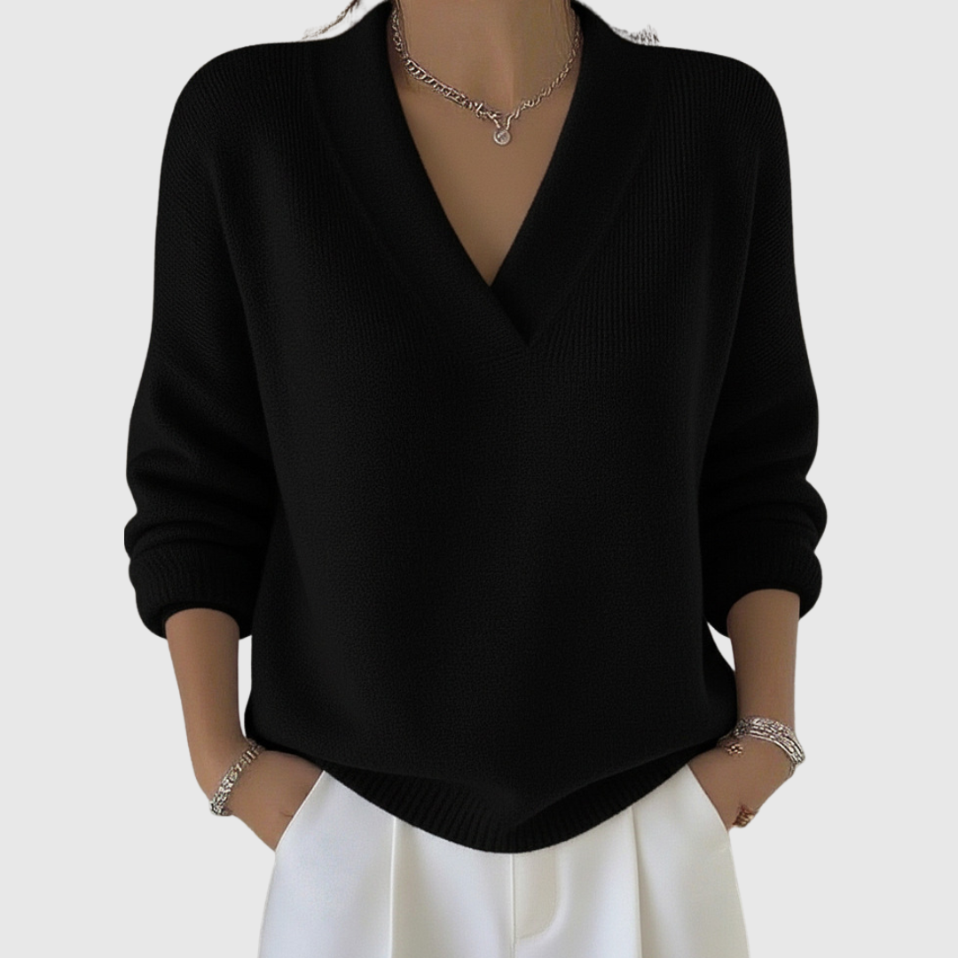 Faye | Soft V-Neck Sweater in Relaxed Fit