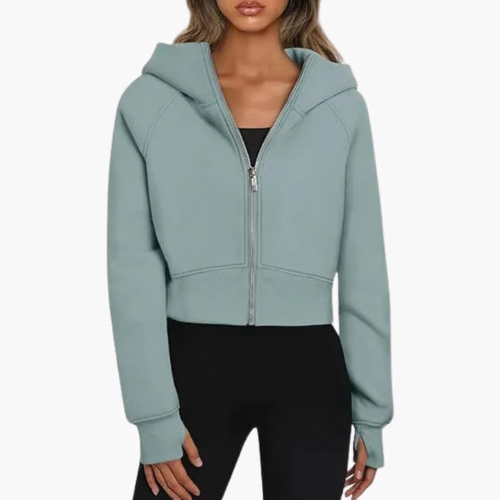 Jane | Sophie Laurent Cropped Zip-Up Hoodie