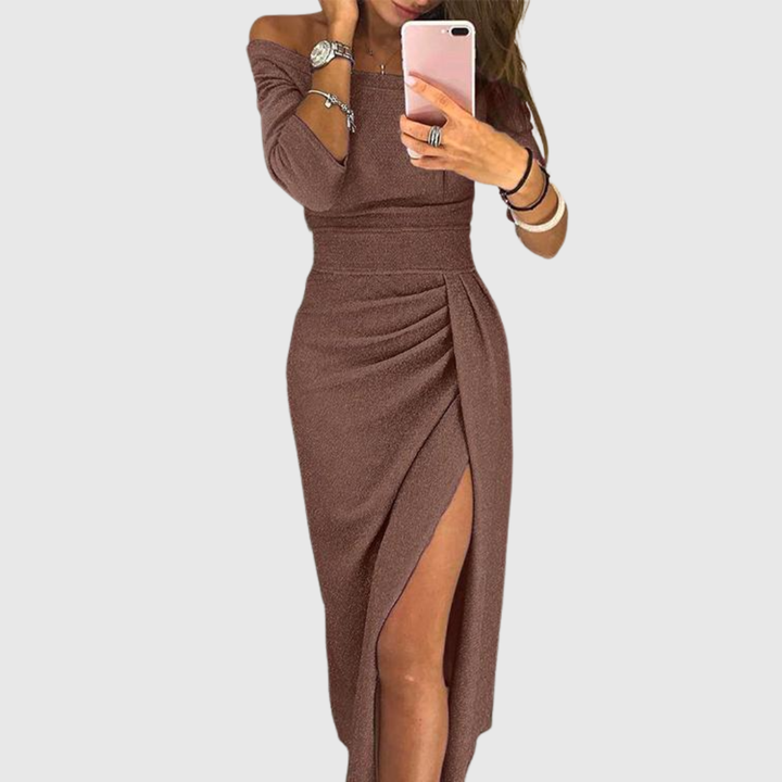 SVEA | Schickes Maxikleid mit Neckholder und Eleganter, Fließender Passform