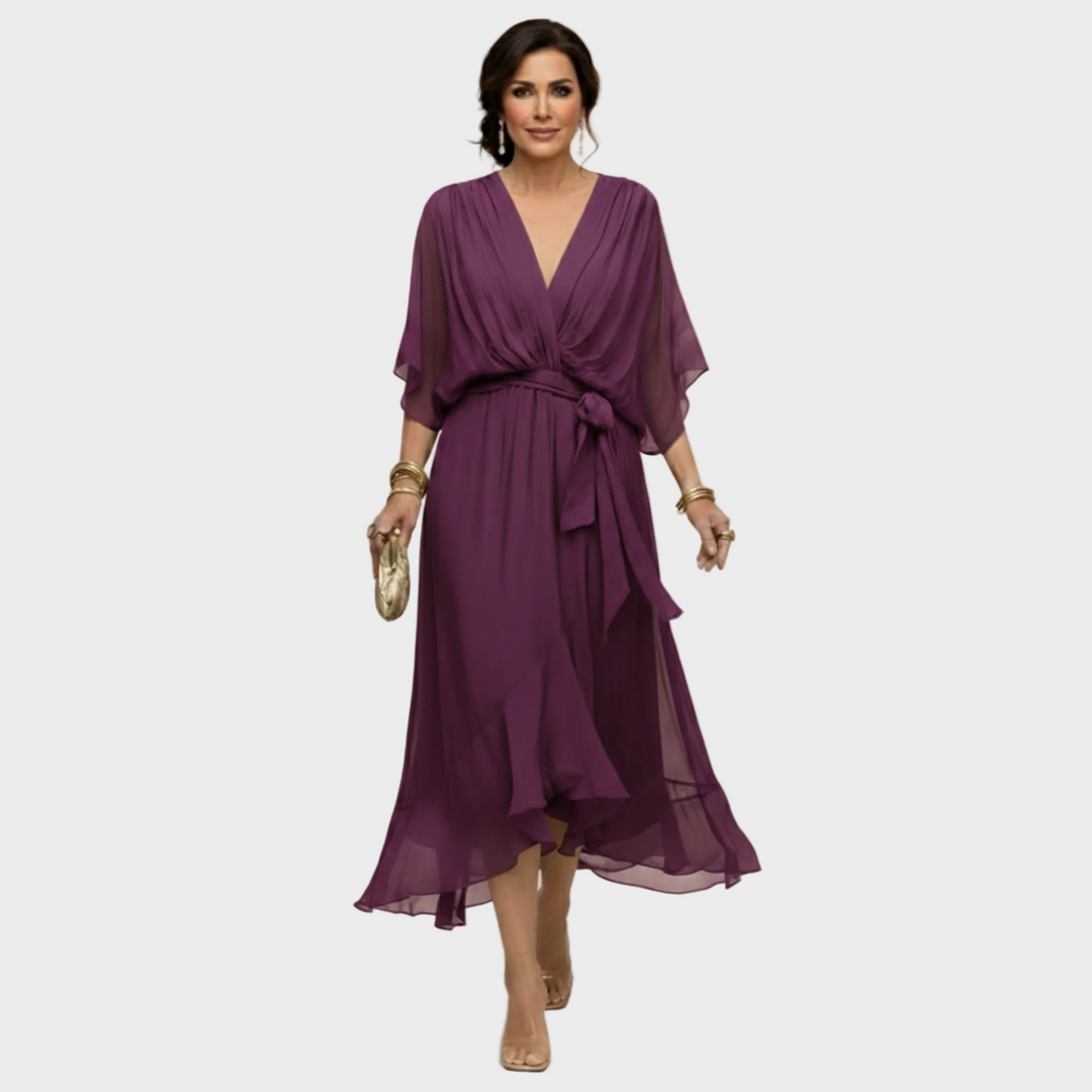 Monica Chiffon - Dress with a V-neck
