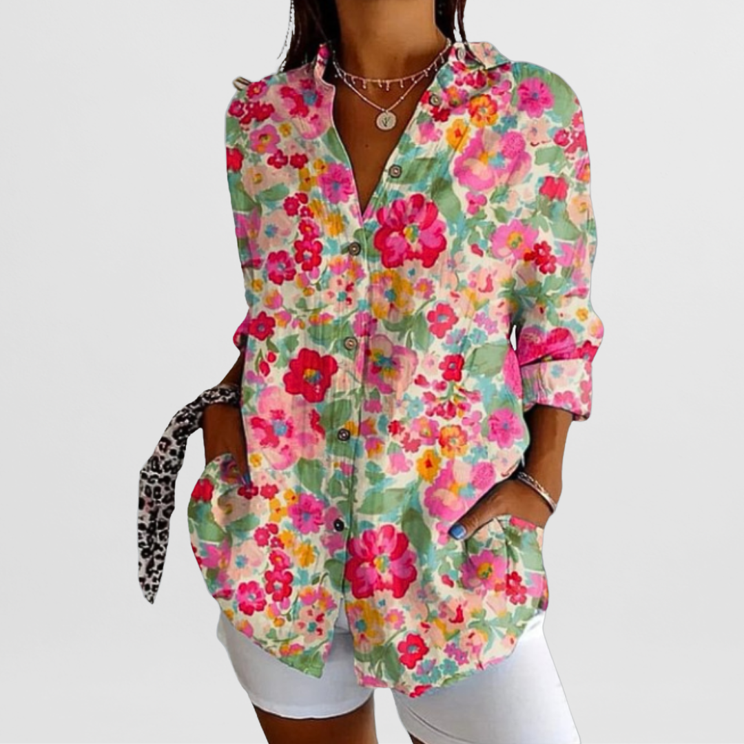 SVEA | Elegante Vintage-Bluse mit Blumenmuster