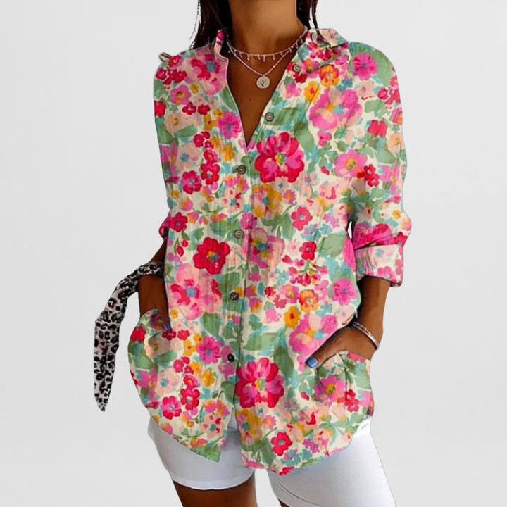 SVEA | Elegante Vintage-Bluse mit Blumenmuster