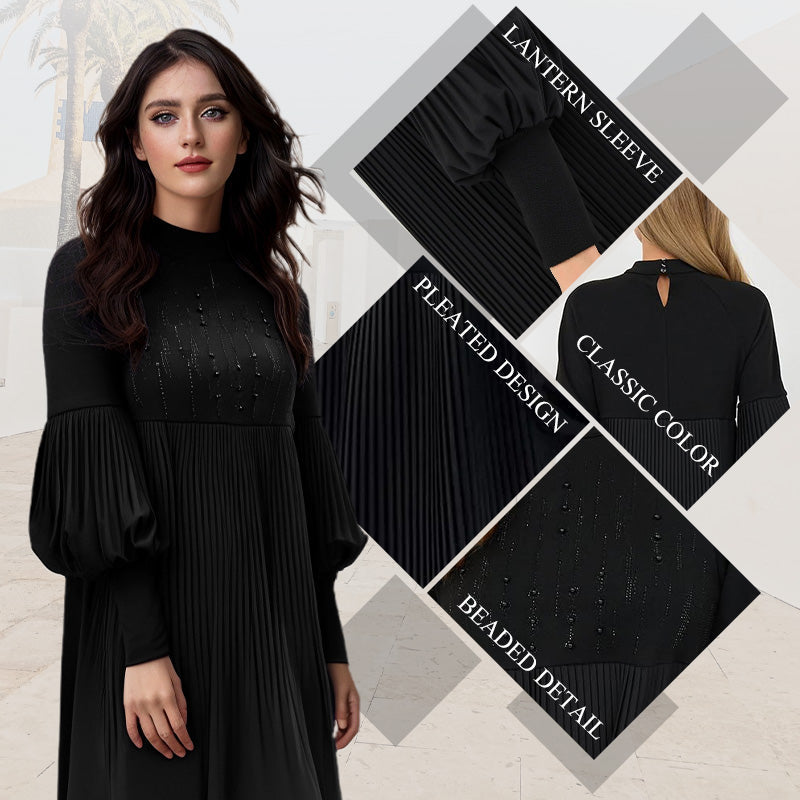 SVEA | Elegantes Plisseekleid mit Laternerärmeln für Damen