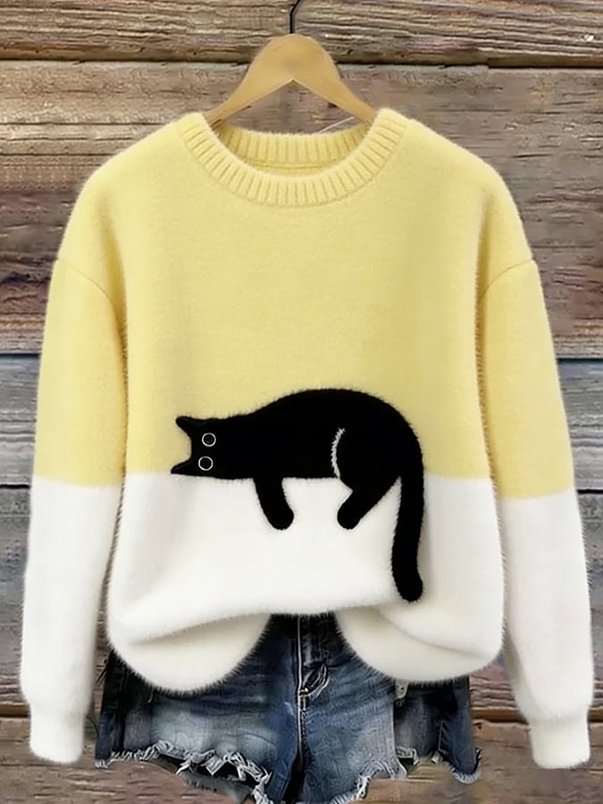 Jane | Cat-Print Sweater