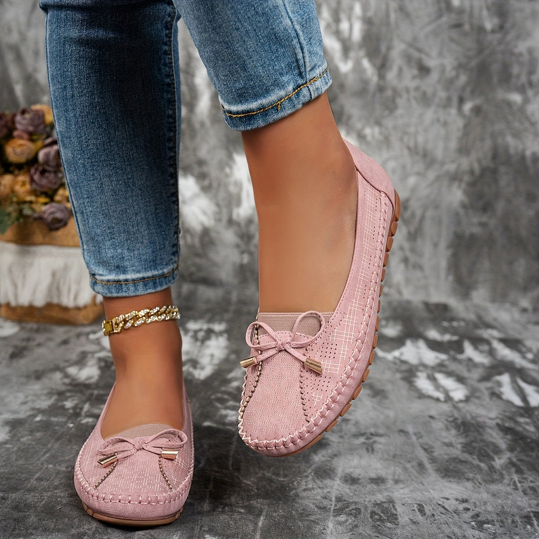 Sabine – Soft Comfort Loafers with Delicate Bow
