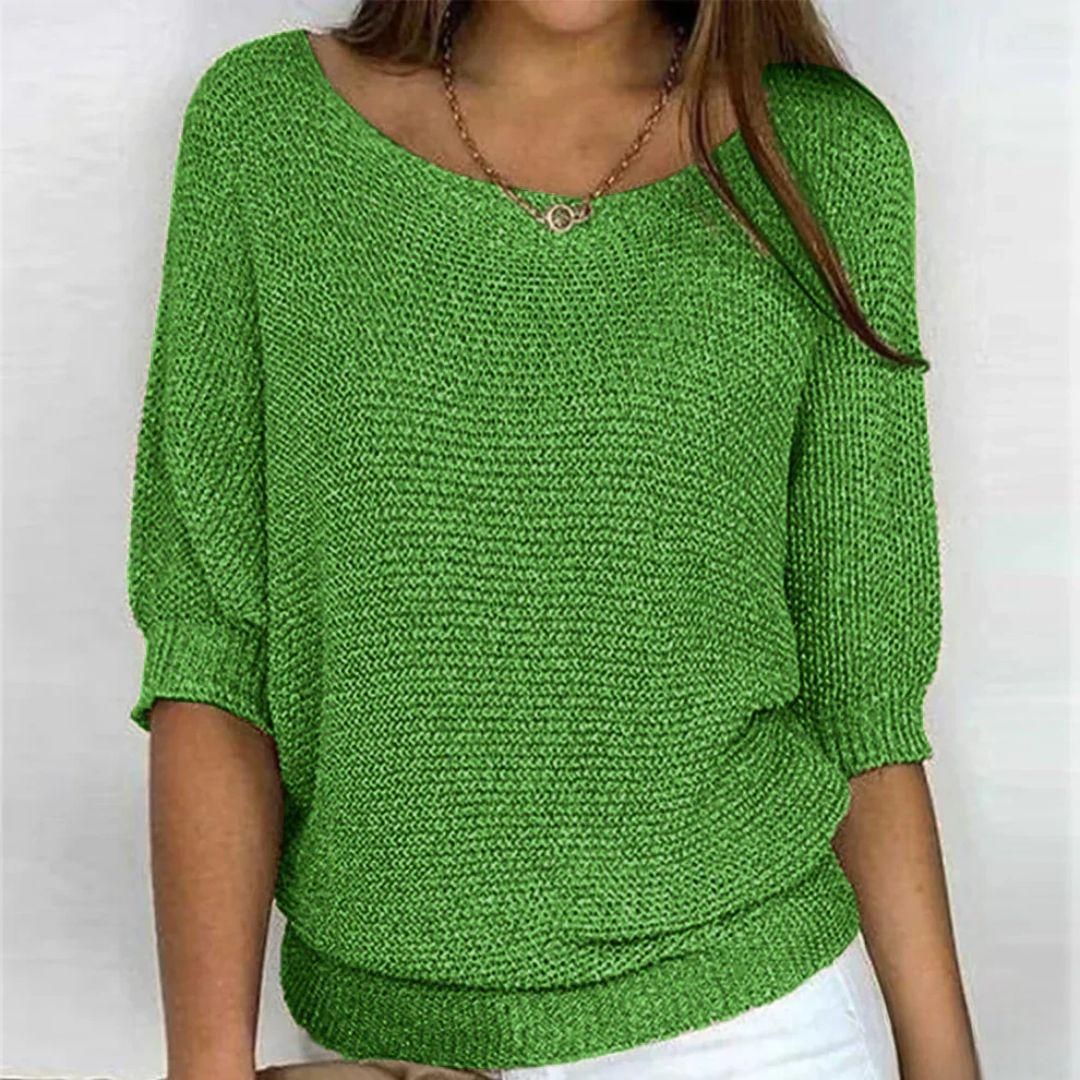 Jane | Elegant Short-Sleeve Merino Wool Sweater