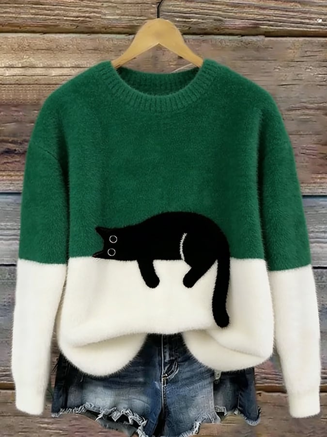 Jane | Cat-Print Sweater