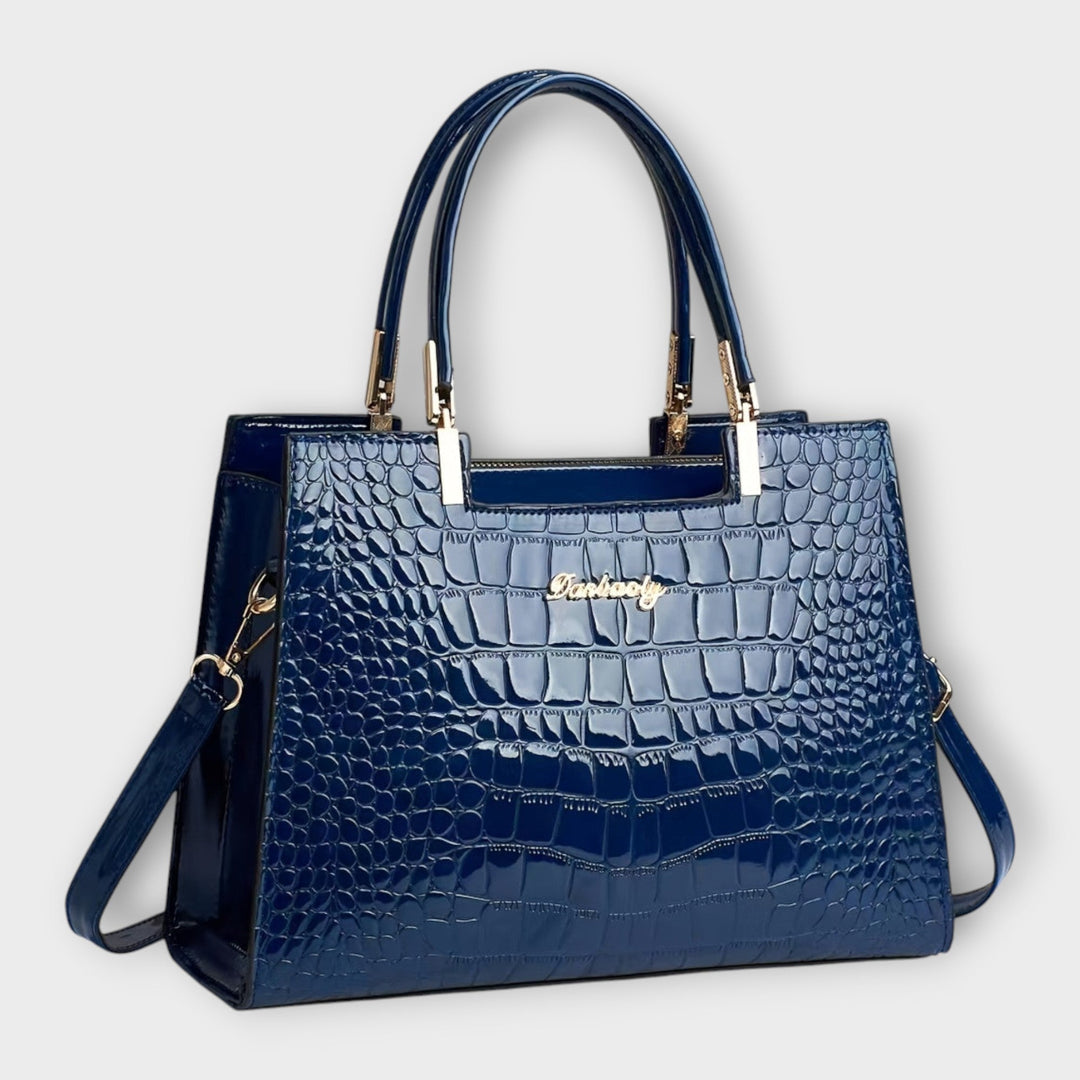 Jane | Glossy Crocodile-Embossed Bag
