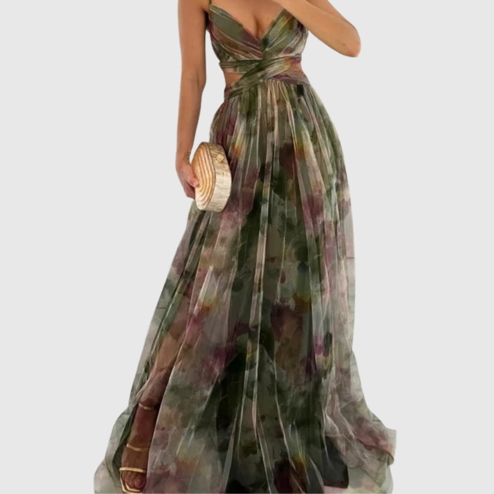 Alexa - Enchanting Floral Print Maxi Dress