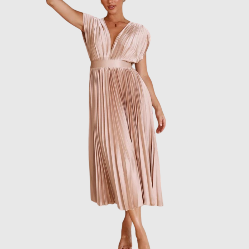 Isla – Elegant Pleated Maxi Dress