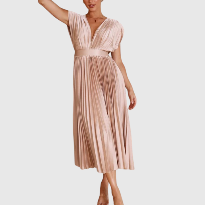 Isla – Elegant Pleated Maxi Dress