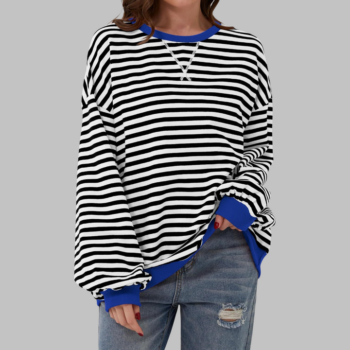SVEA | Gestreiftes Langarm-Sweatshirt mit Rundhalsausschnitt