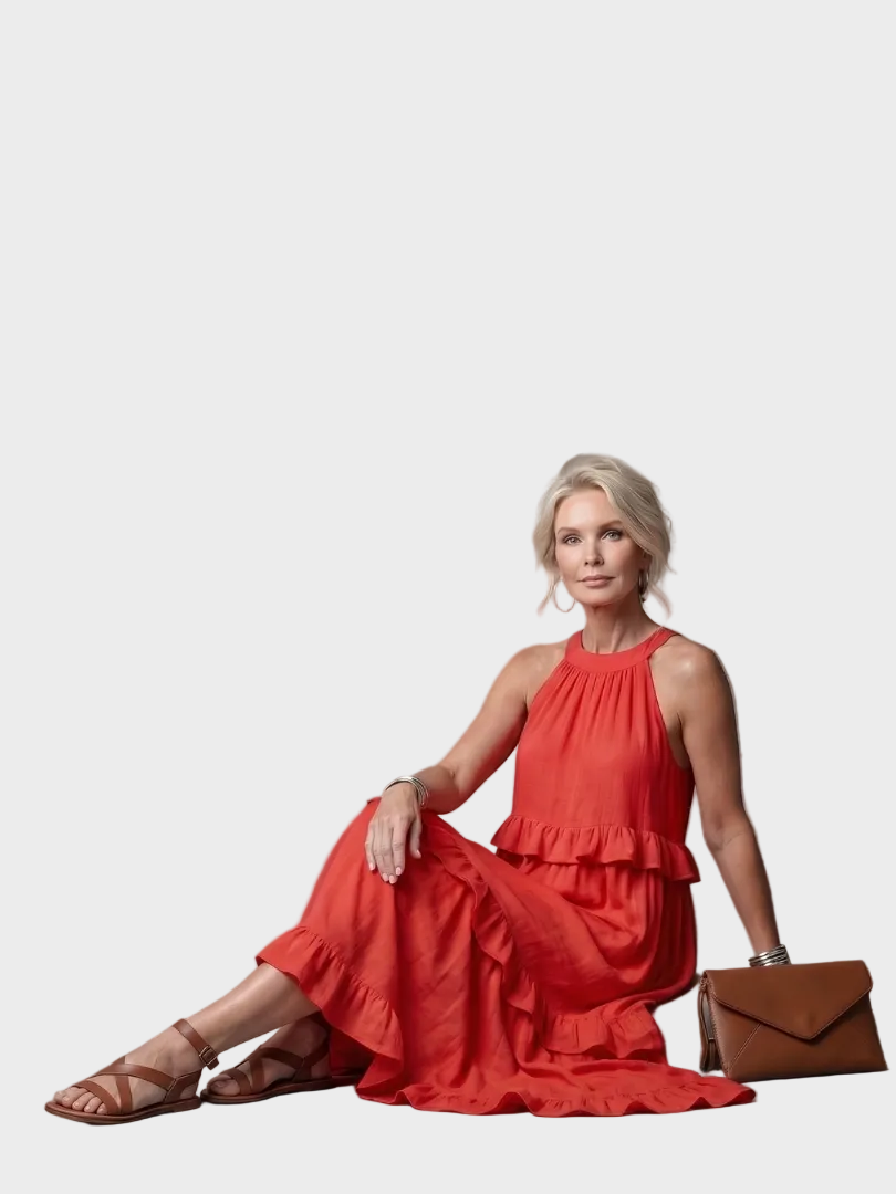 Katia - Maxi Dress with Halter Neck and Ruffles