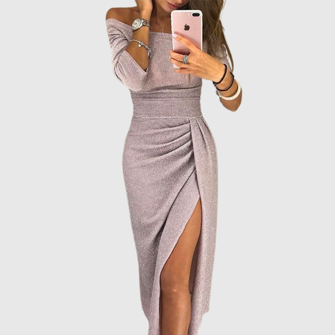 SVEA | Schickes Maxikleid mit Neckholder und Eleganter, Fließender Passform