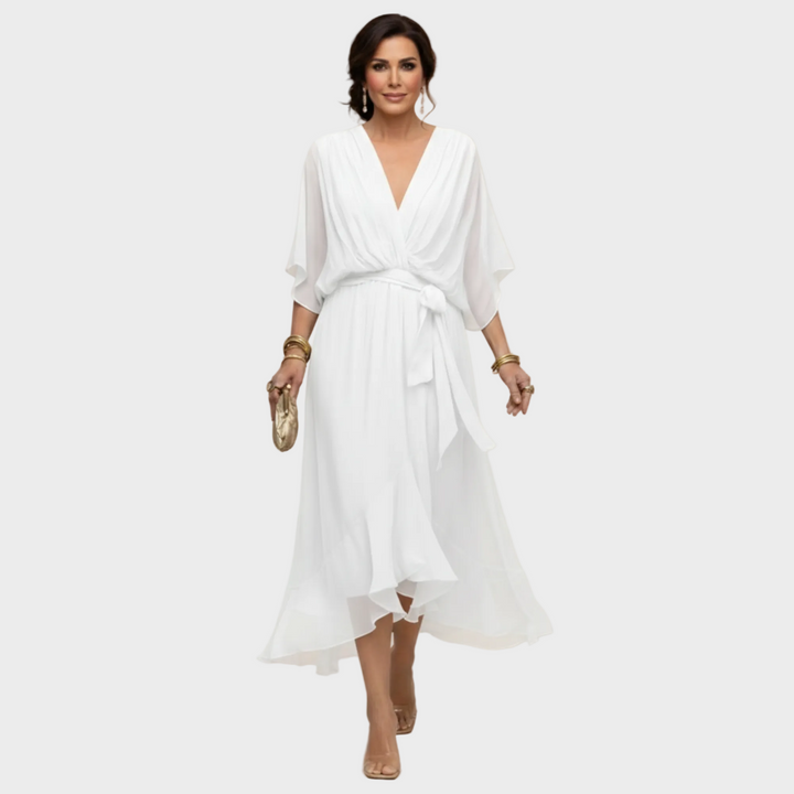 Monica Chiffon - Dress with a V-neck
