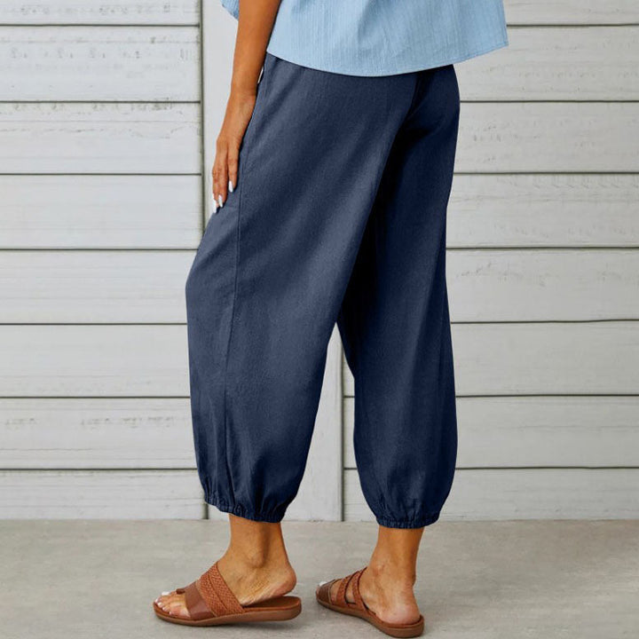 SVEA | Weite Damenhose aus Baumwolle und Leinen
