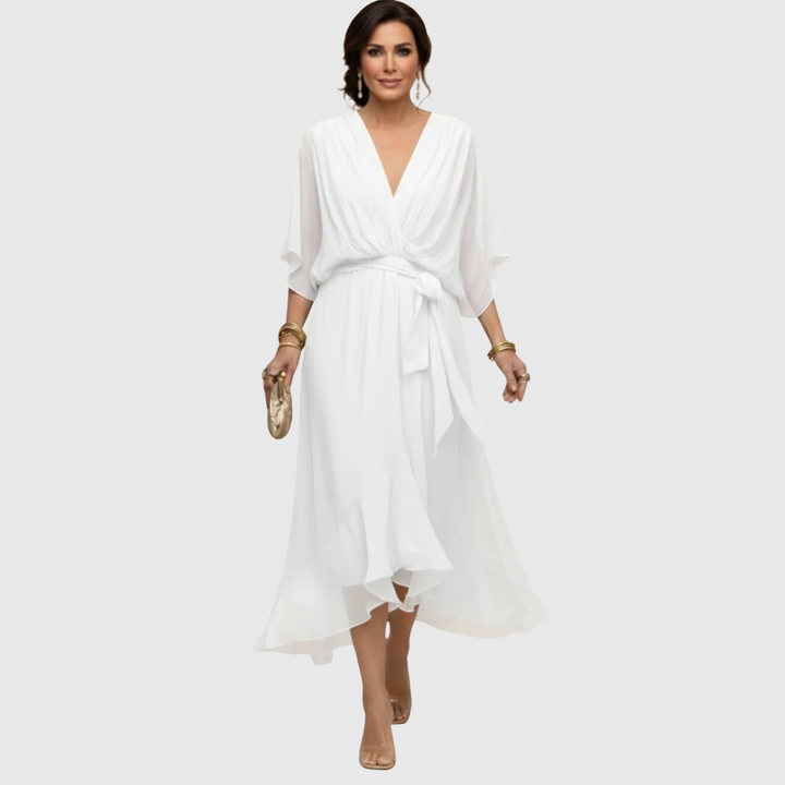 Tilly - Elegant V-Neck Chiffon Dress