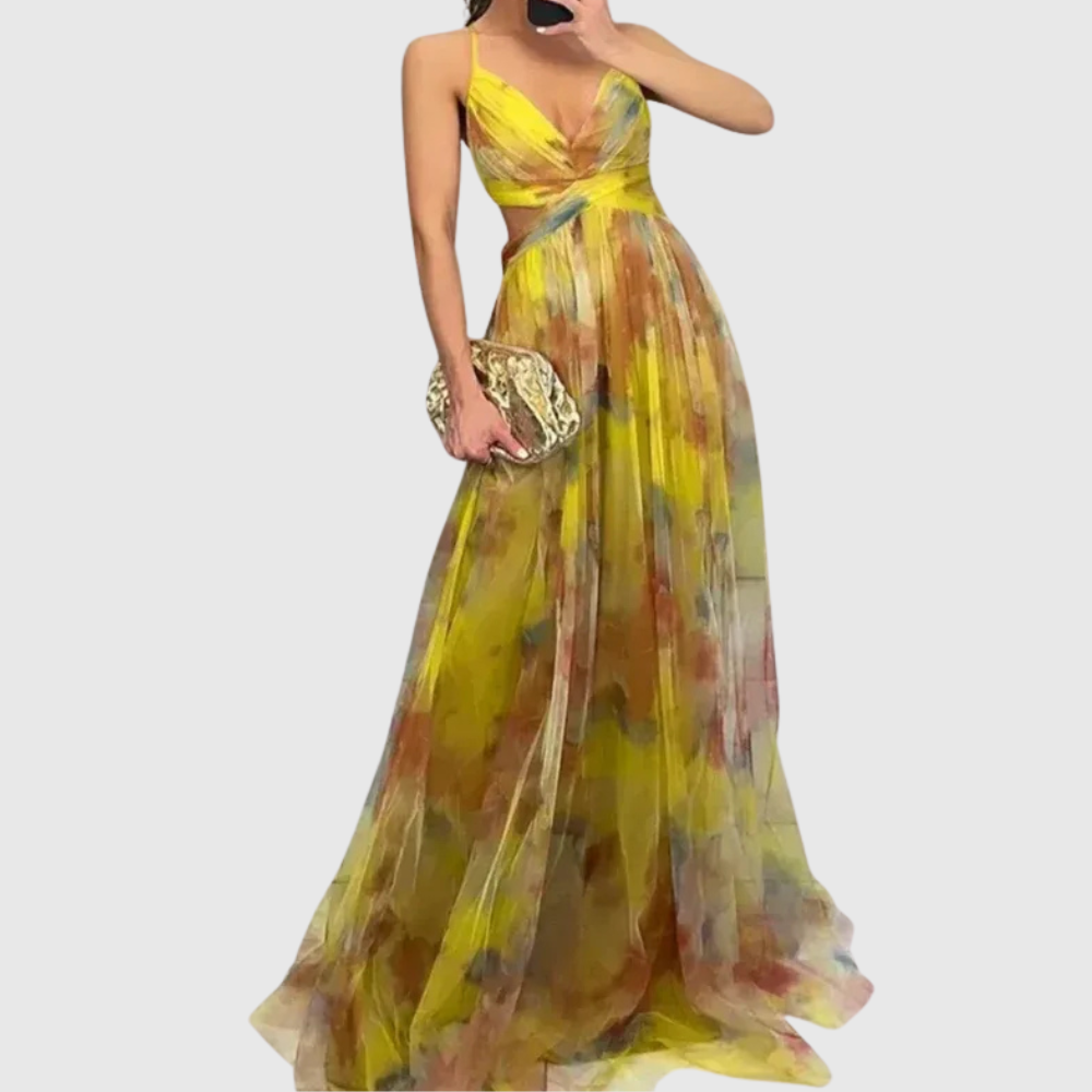 Alexa - Enchanting Floral Print Maxi Dress