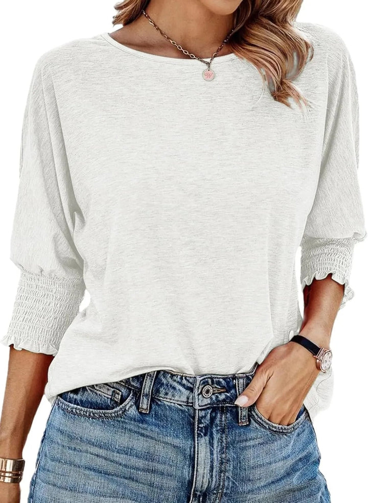 SVEA | Einfache Rundhalsausschnitt Bluse