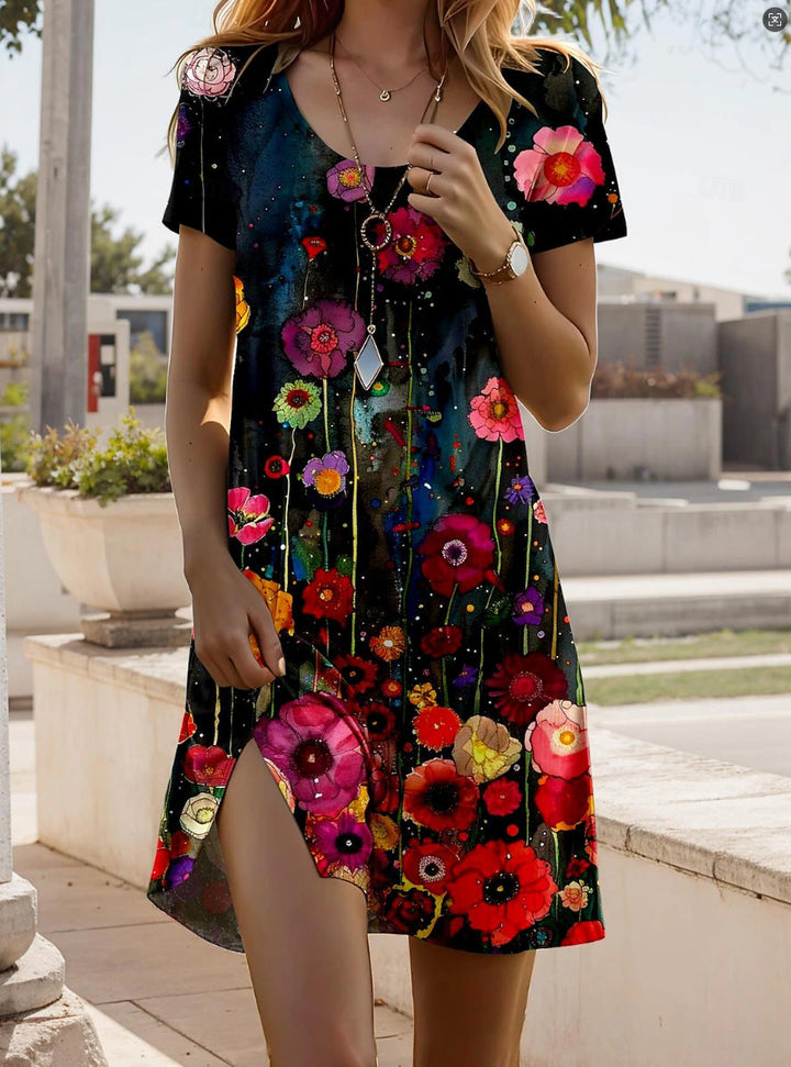 SVEA | Kleid mit Indisch-inspiriertem Print und Rundhalsausschnitt