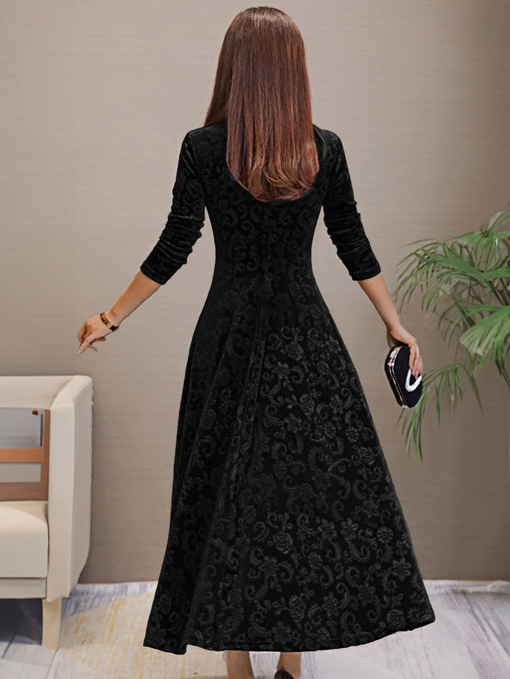 SVEA | Elegantes Festkleid aus Samt mit V-Ausschnitt
