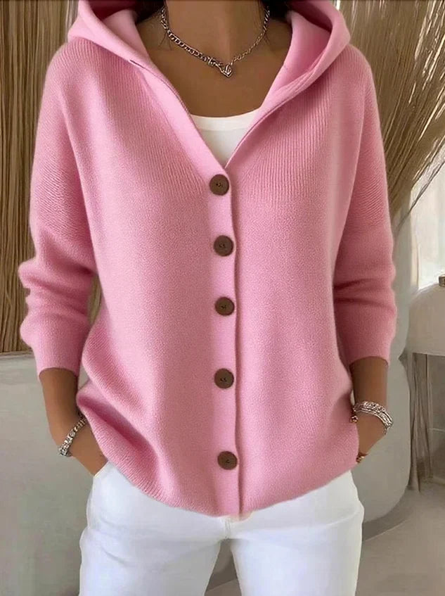 SVEA | Teri Strickjacke mit Kapuze und Knöpfen